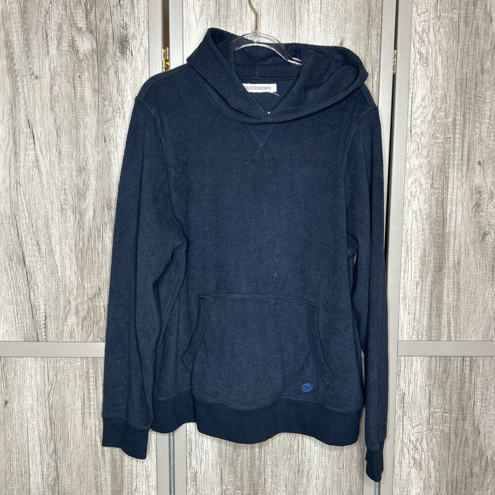 Outerknown Hoodie French Terry Gorpcore Pullover Navy Blue